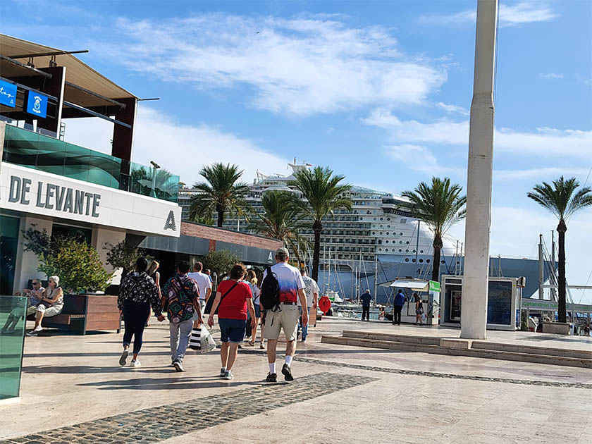 Varios turistas pasean delante del Allure of the seas. Foto: A.S.